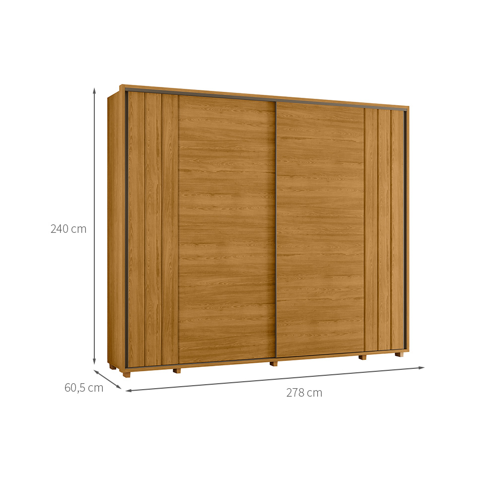 Guarda-Roupa Casal Dali 2 Portas 8 Gavetas Cumaru