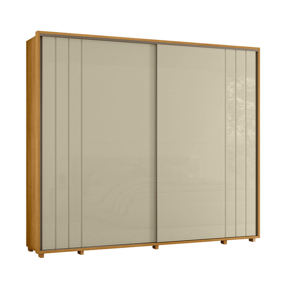 Guarda-Roupa Casal Dali 2 Portas 8 Gavetas Cumaru e Opala