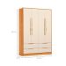 Guarda-Roupa Casal Domo 4 Portas 4 Gavetas  Cinnamon e Off White