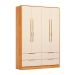 Guarda-Roupa Casal Domo 4 Portas 4 Gavetas  Cinnamon e Off White