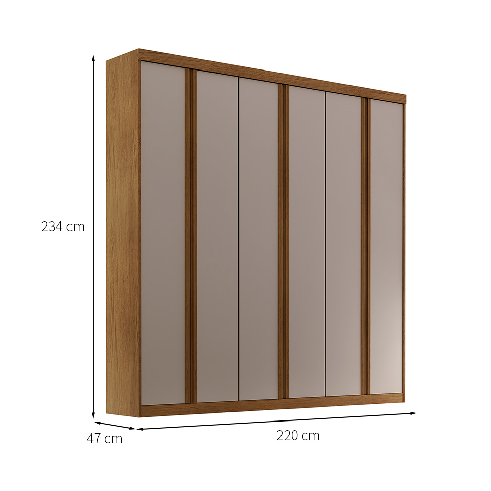 Guarda-Roupa Casal Durban 6 Portas 4 Gavetas Imbuia e Off White