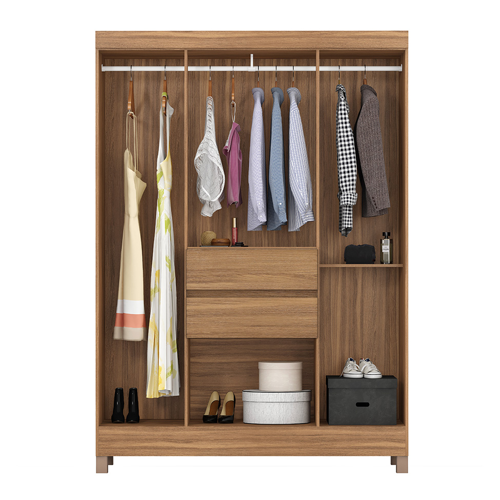 Guarda-Roupa Casal Ecom 6 Portas 2 Gavetas Amêndola