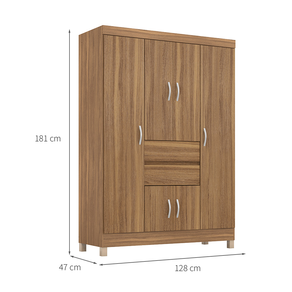 Guarda-Roupa Casal Ecom 6 Portas 2 Gavetas Amêndola