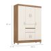 Guarda-Roupa Casal Ecom 6 Portas 2 Gavetas Amêndola e Off White