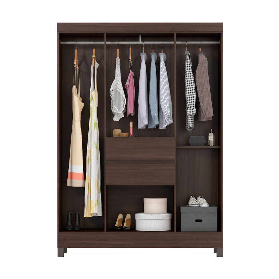 Guarda-Roupa Casal Ecom 6 Portas 2 Gavetas Café