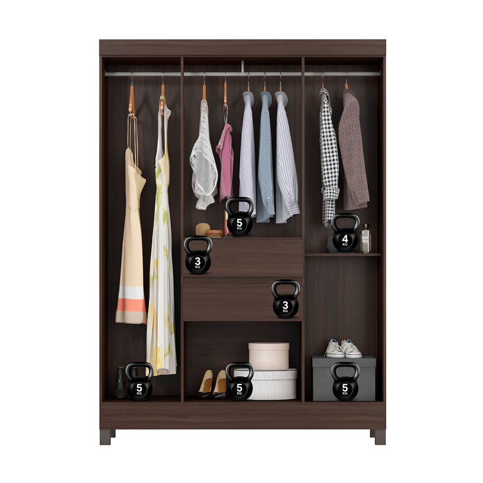 Guarda-Roupa Casal Ecom 6 Portas 2 Gavetas Café