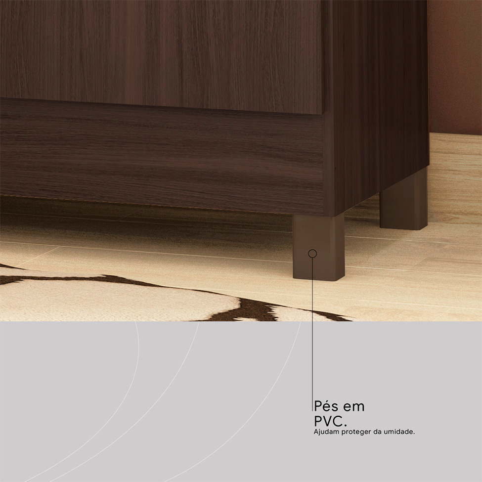 Guarda-Roupa Casal Ecom 6 Portas 2 Gavetas Café