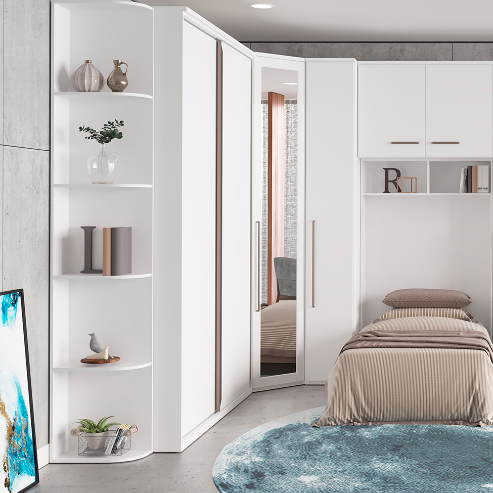Guarda-Roupa Casal Elite 2 Portas 3 Gavetas Branco