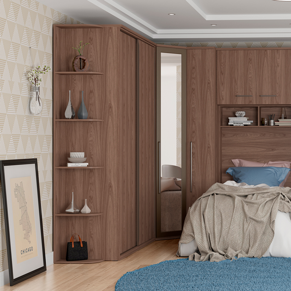 Guarda-Roupa Casal Elite 2 Portas 3 Gavetas Capuccino