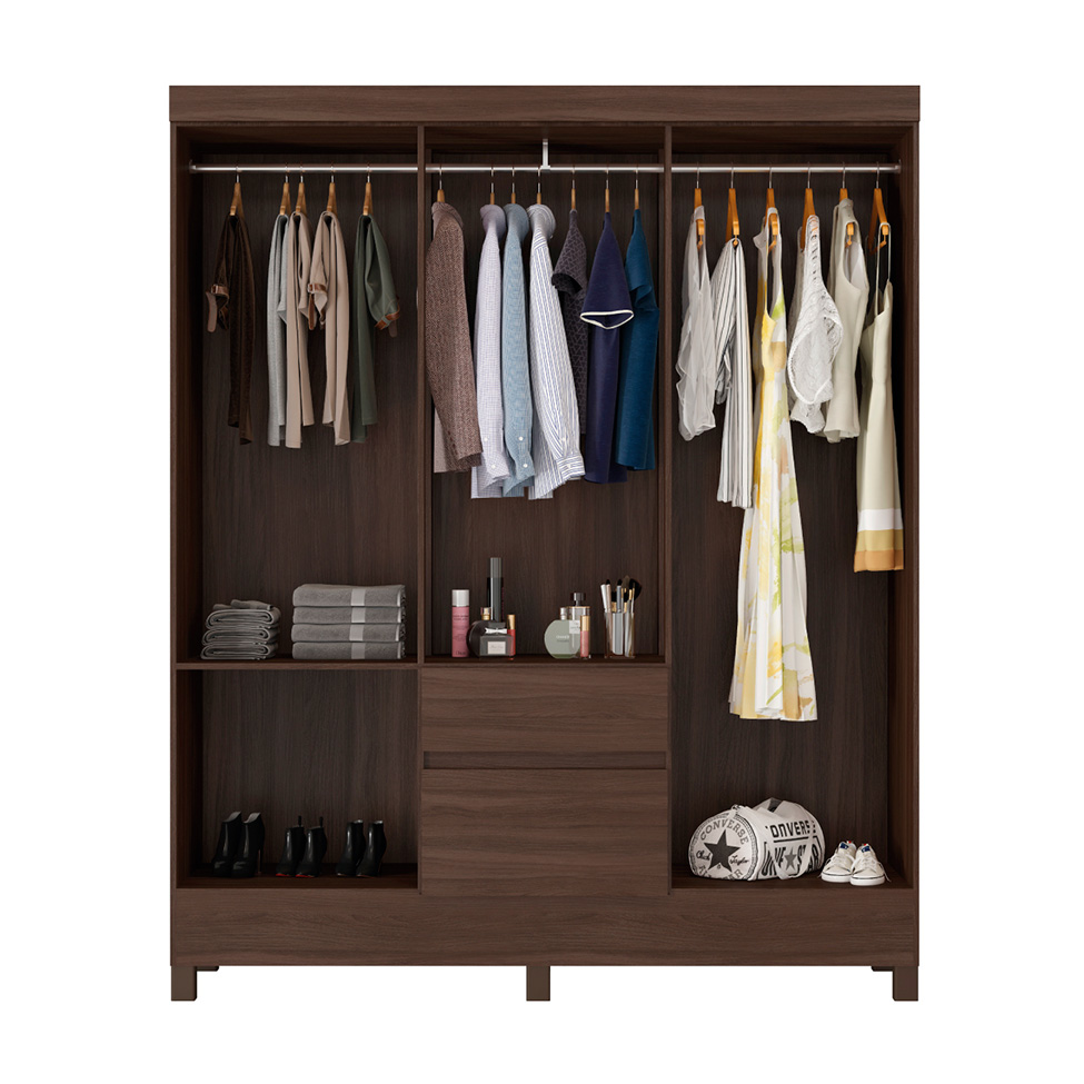 Guarda-Roupa Casal Flash 6 Portas 2 Gavetas Café
