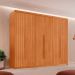 Guarda-Roupa Casal Frisado Xangai 100% MDF 6 Portas 2 Gavetas Naturalle