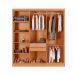 Guarda-Roupa Casal Frisado Xangai 100% MDF 6 Portas 2 Gavetas Naturalle e Off White