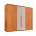 Guarda-Roupa Casal Frisado Xangai 100% MDF 6 Portas 2 Gavetas Naturalle e Off White