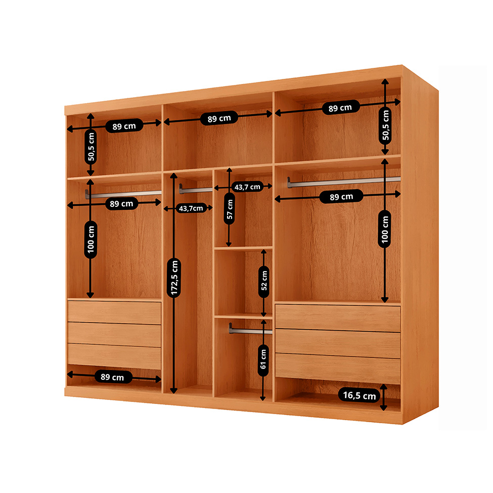 Guarda-Roupa Casal Fusion 100% MDF 6 Portas 6 Gavetas Nauralle