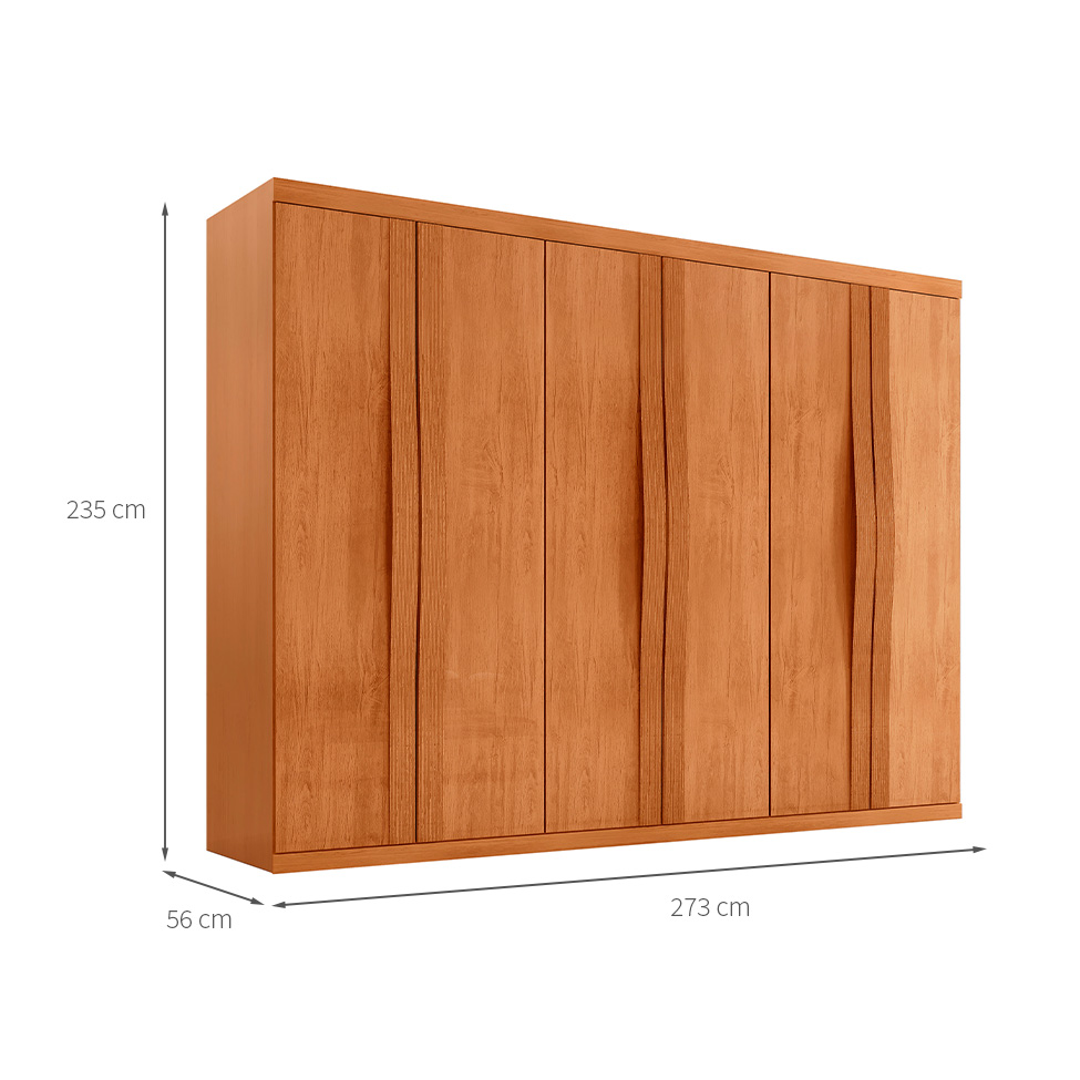 Guarda-Roupa Casal Fusion 100% MDF 6 Portas 6 Gavetas Nauralle