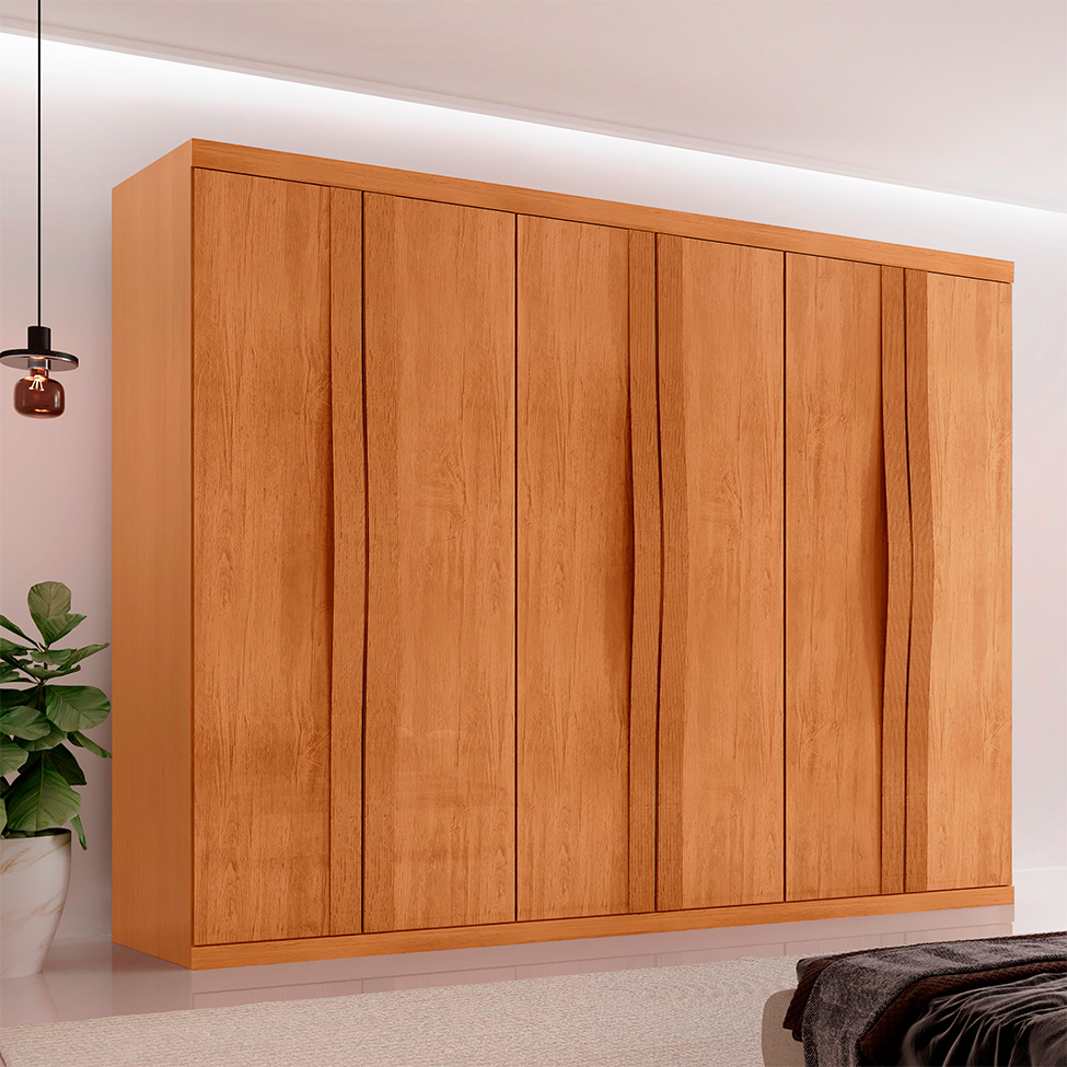 Guarda-Roupa Casal Fusion 100% MDF 6 Portas 6 Gavetas Nauralle