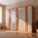 Guarda-Roupa Casal Fusion 100% MDF 6 Portas 6 Gavetas Nauralle e Off White