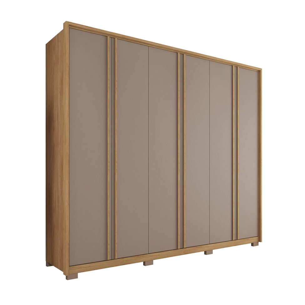 Guarda-Roupa Casal Gladiador 6 Portas 4 Gavetas Fendi e Buriti