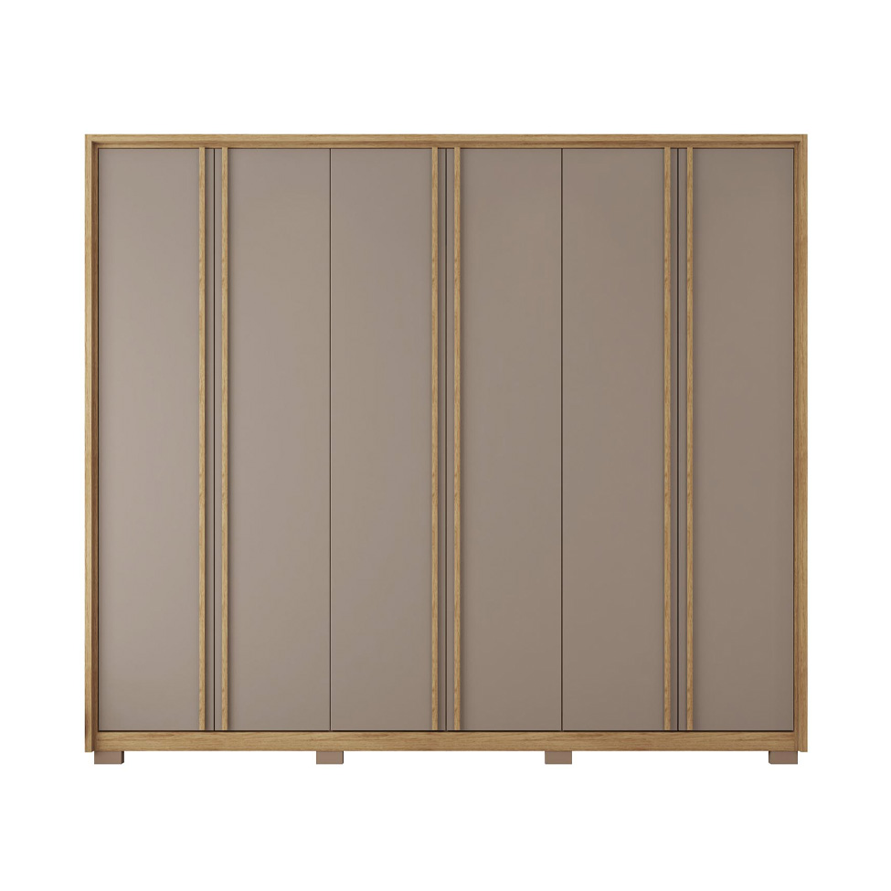 Guarda-Roupa Casal Gladiador 6 Portas 4 Gavetas Fendi e Buriti