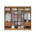 Guarda-Roupa Casal Hambers com Pés Flex 4 Portas 4 Gavetas Canela e Macadâmia