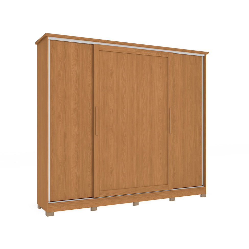 Guarda-Roupa Casal Hambers com Pés Flex 4 Portas 4 Gavetas Canela e Macadâmia