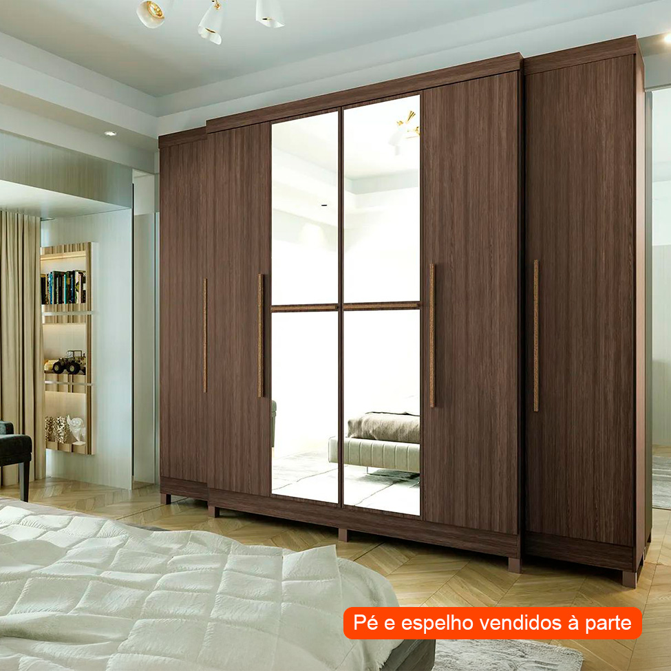 Guarda-Roupa Casal Imperial 6 Portas 6 Gavetas Capuccino