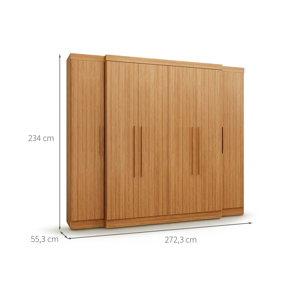Guarda-Roupa Casal Imperial 6 Portas 6 Gavetas Freijó