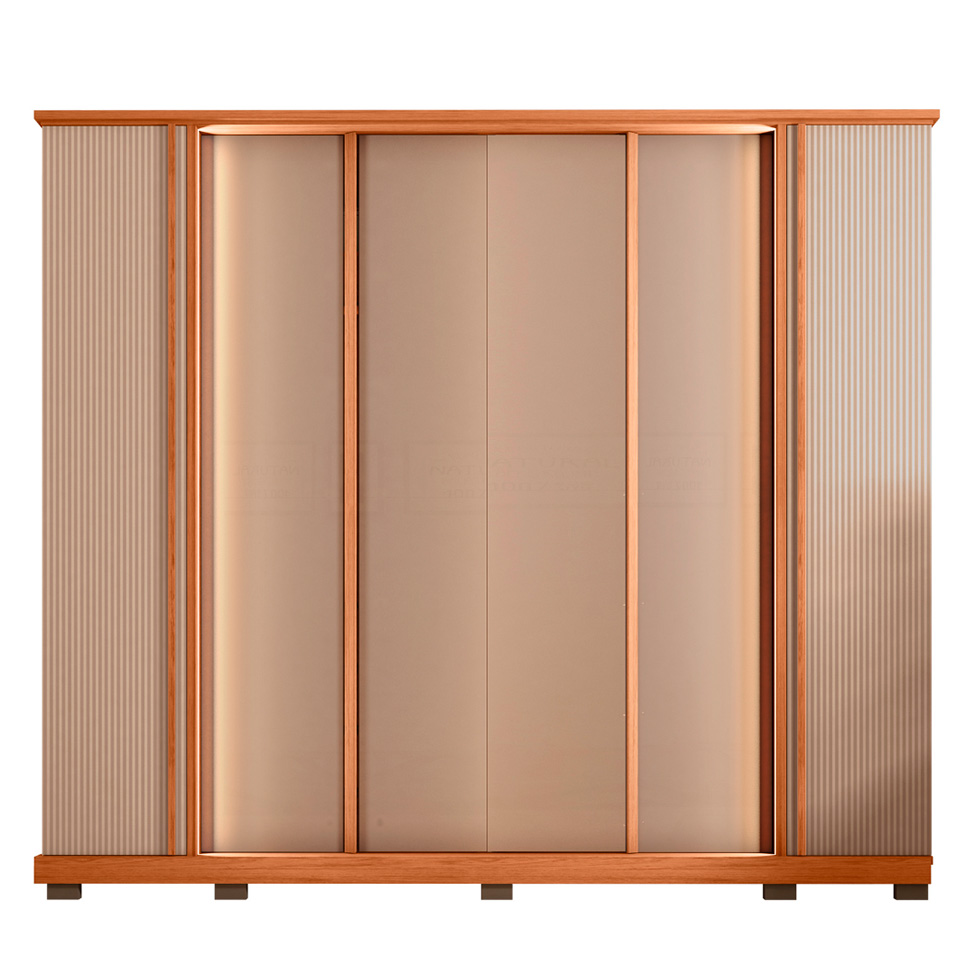 Guarda-Roupa Casal Imperial Ripado 6 Portas 4 Gavetas Freijó e Bege