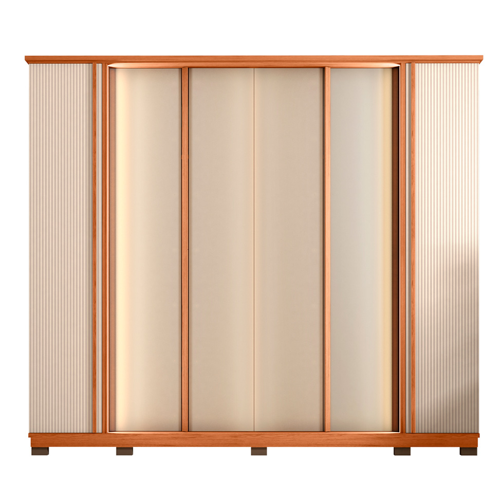 Guarda-Roupa Casal Imperial Ripado 6 Portas 4 Gavetas Freijó e Off White