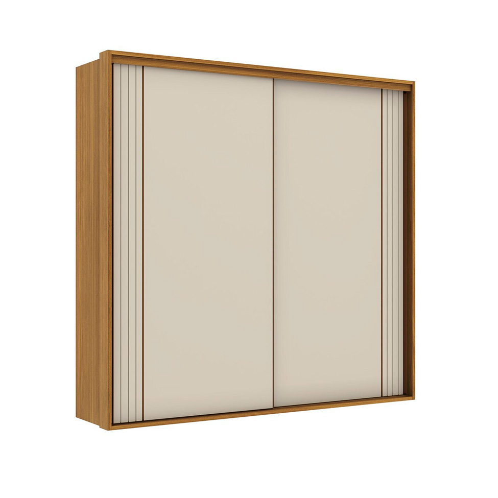 Guarda-Roupa Casal Imperium 100% MDF 2 Portas 6 Gavetas Freijó e Off White