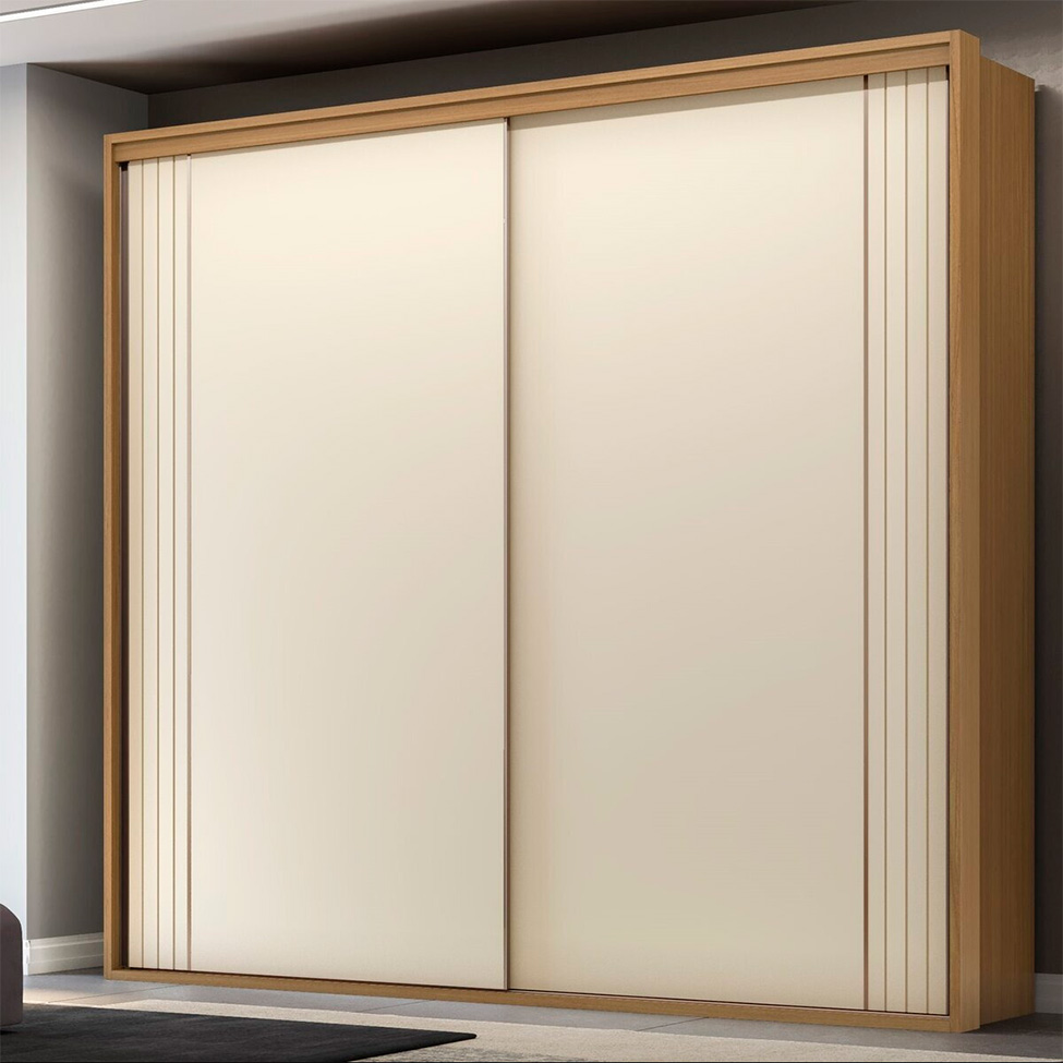 Guarda-Roupa Casal Imperium 100% MDF 2 Portas 6 Gavetas Freijó e Off White