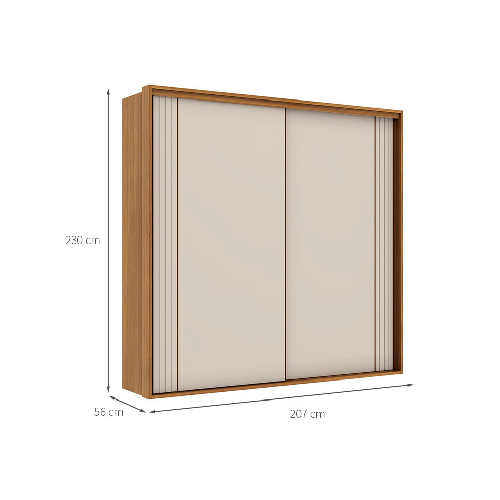 Guarda-Roupa Casal Imperium 100% MDF 2 Portas 6 Gavetas Freijó e Off White