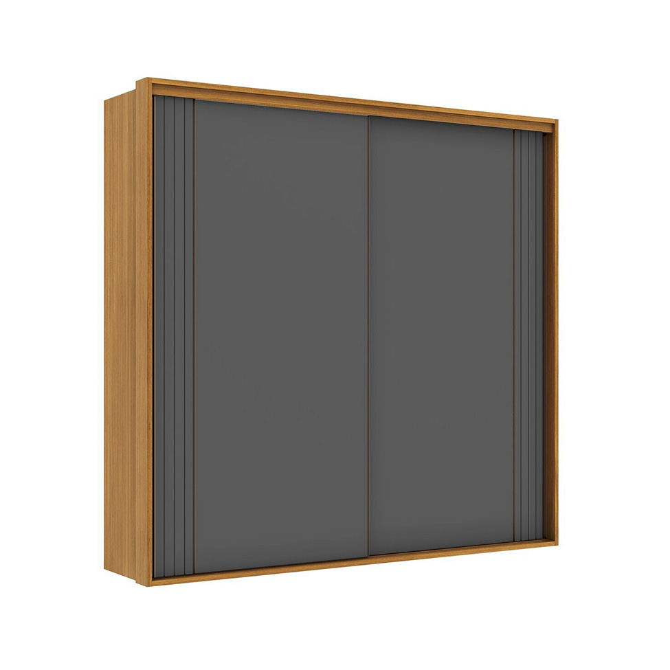Guarda-Roupa Casal Imperium 100% MDF 2 Portas 6 Gavetas Freijó e Titânio