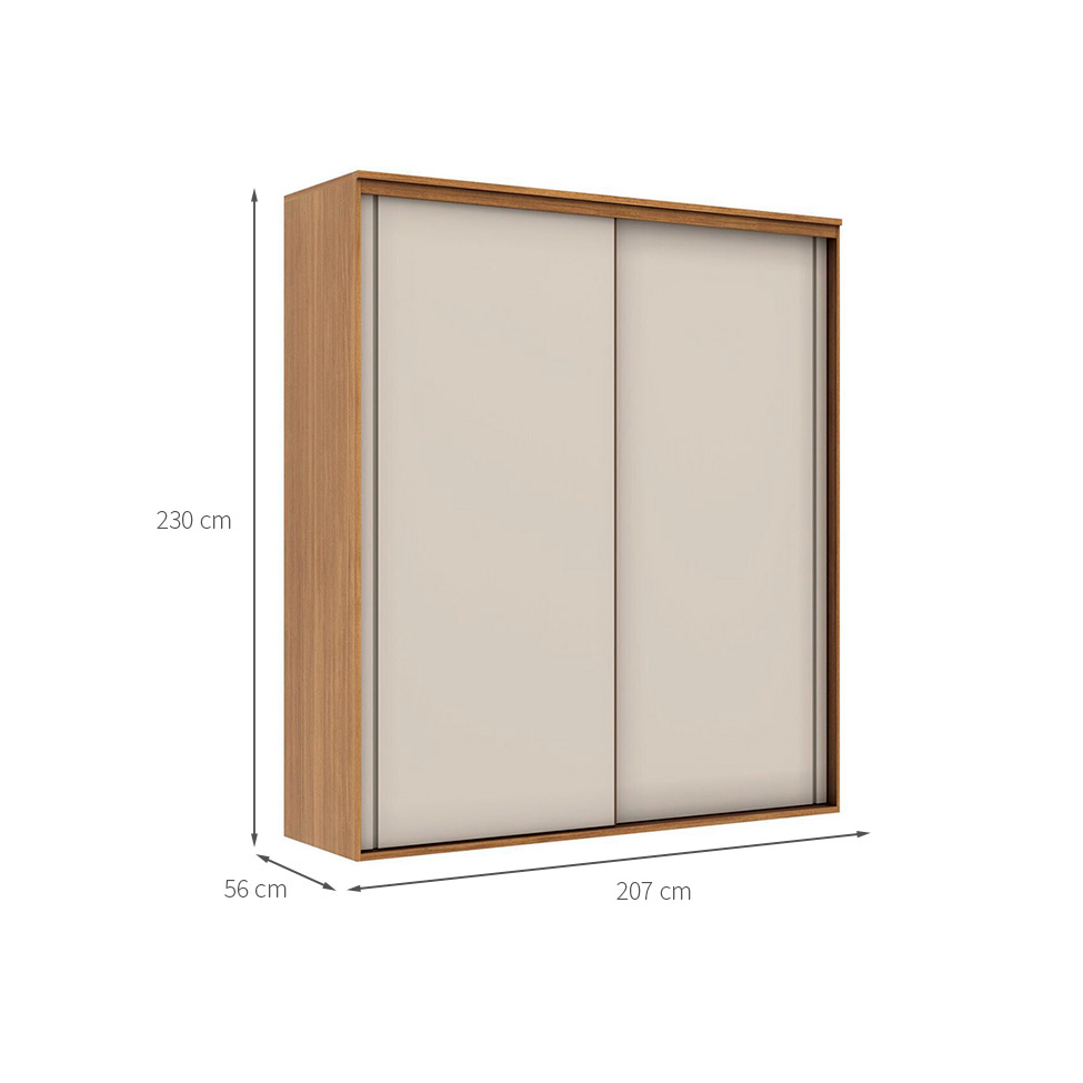 Guarda-Roupa Casal Inovatto 100% MDF 2 Portas 6 Gavetas Freijó e Off White