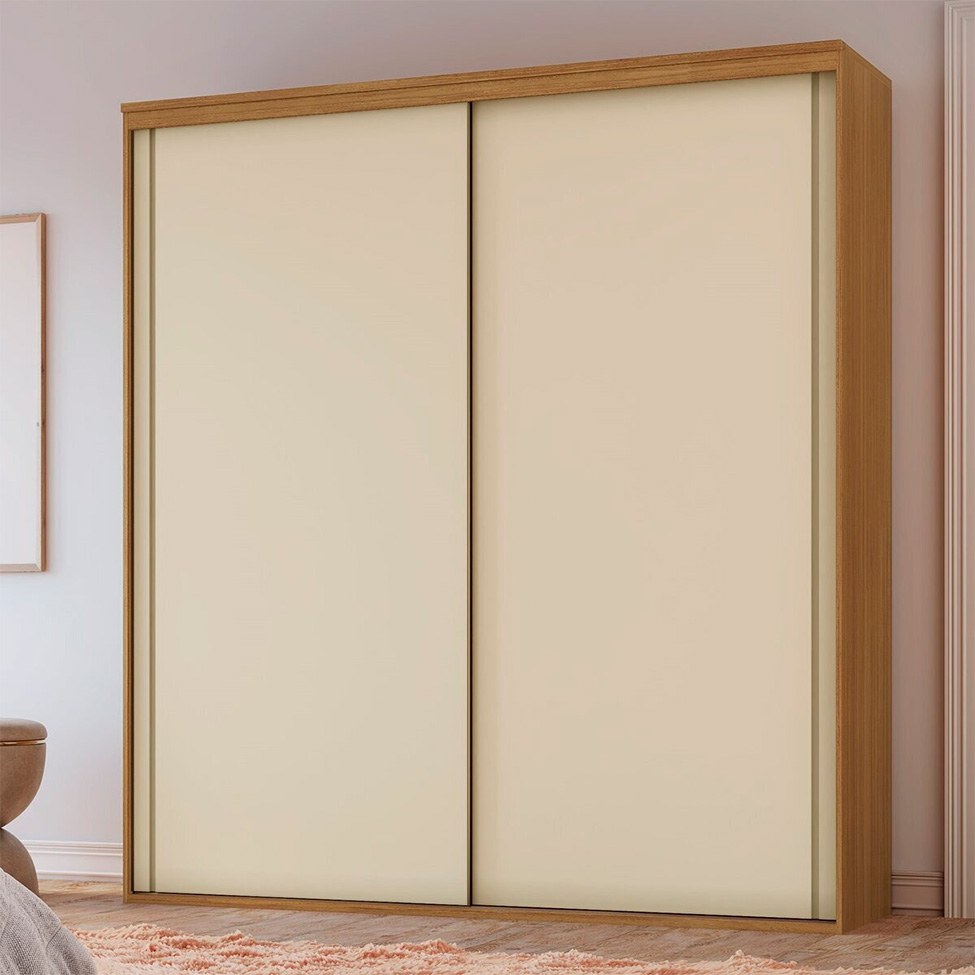 Guarda-Roupa Casal Inovatto 100% MDF 2 Portas 6 Gavetas Freijó e Off White