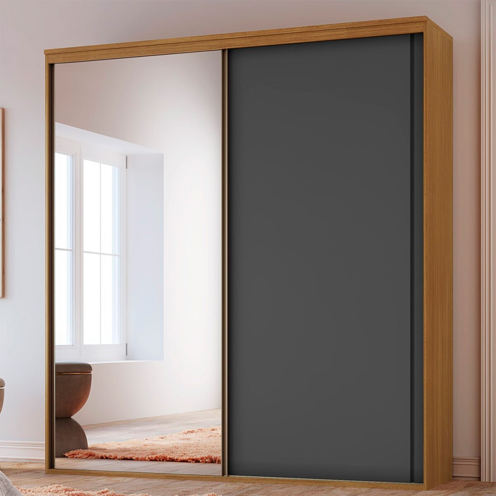 Guarda-Roupa Casal Inovatto 100% MDF 2 Portas 6 Gavetas Freijó e Titânio