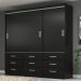 Guarda-Roupa Casal Isabela 3 PT 9 GV Preto