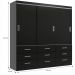 Guarda-Roupa Casal Isabela 3 PT 9 GV Preto