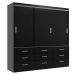 Guarda-Roupa Casal Isabela 3 PT 9 GV Preto