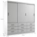 Guarda-Roupa Casal Isabela 3 Portas 9 Gavetas Branco