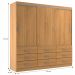 Guarda-Roupa Casal Isabela 3 Portas 9 Gavetas Cinamomo