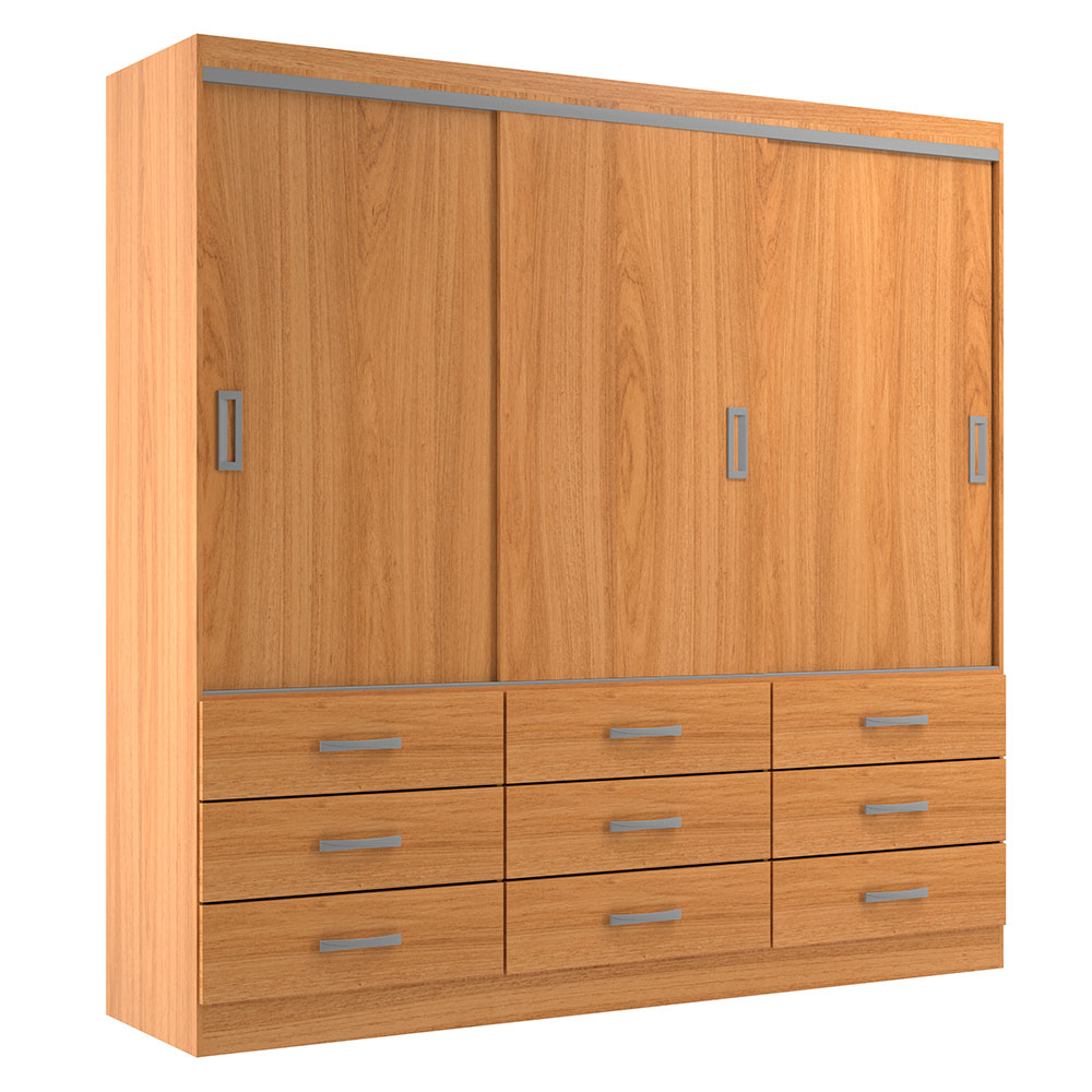 Guarda-Roupa Casal Isabela 3 Portas 9 Gavetas Cinamomo