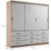 Guarda-Roupa Casal Isabela 3 Portas 9 Gavetas Off White