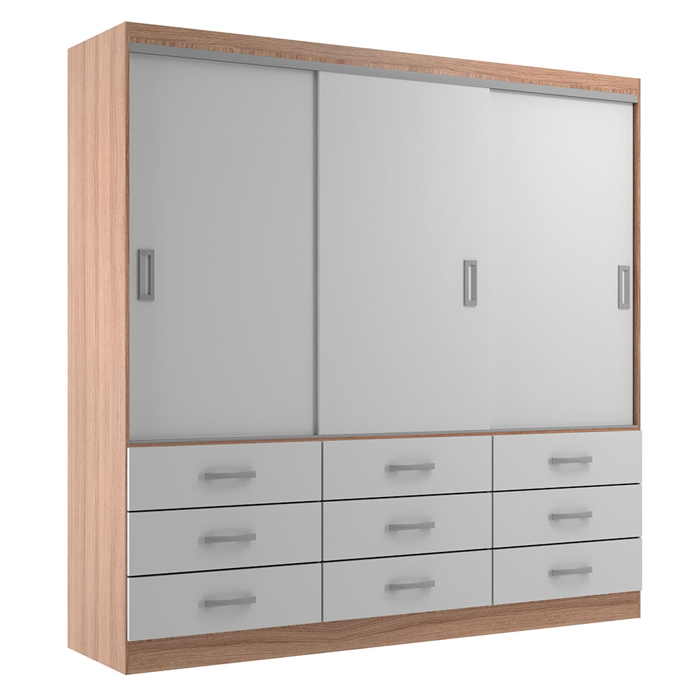 Guarda-Roupa Casal Isabela 3 Portas 9 Gavetas Off White