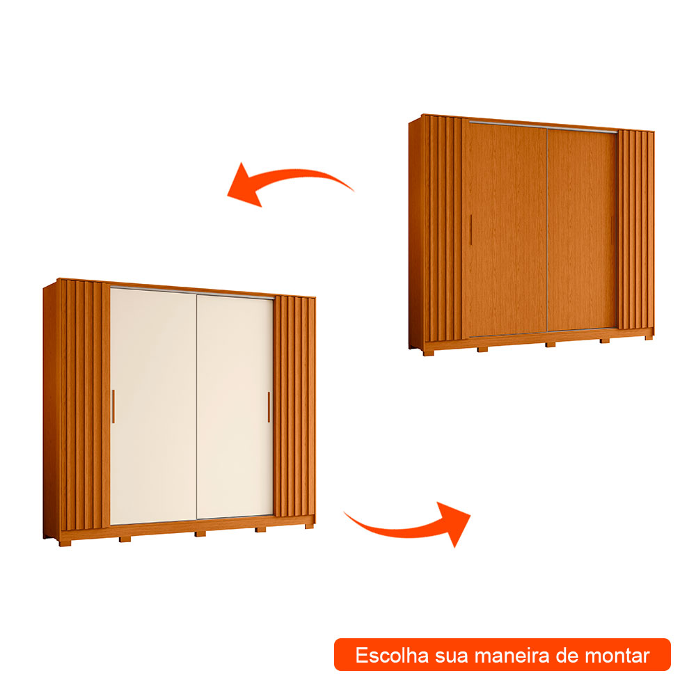 Guarda-Roupa Casal Jacarandá Flex 4 Portas 4 Gavetas Cinamomo e Off White