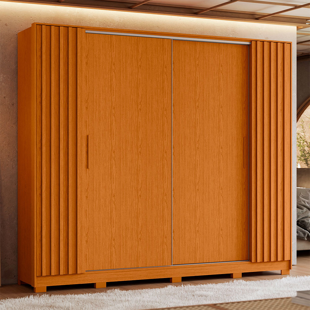 Guarda-Roupa Casal Jacarandá Flex 4 Portas 4 Gavetas Cinamomo e Off White