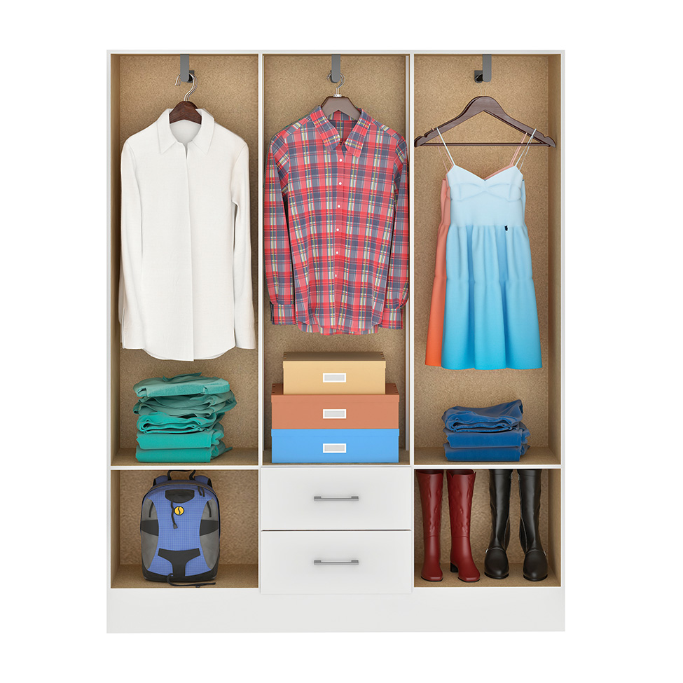 Guarda-Roupa Casal Jamaica 6 Portas 2 Gavetas Branco