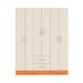 Guarda-Roupa Casal Jamaica 6 Portas 2 Gavetas Cinamomo e Off White