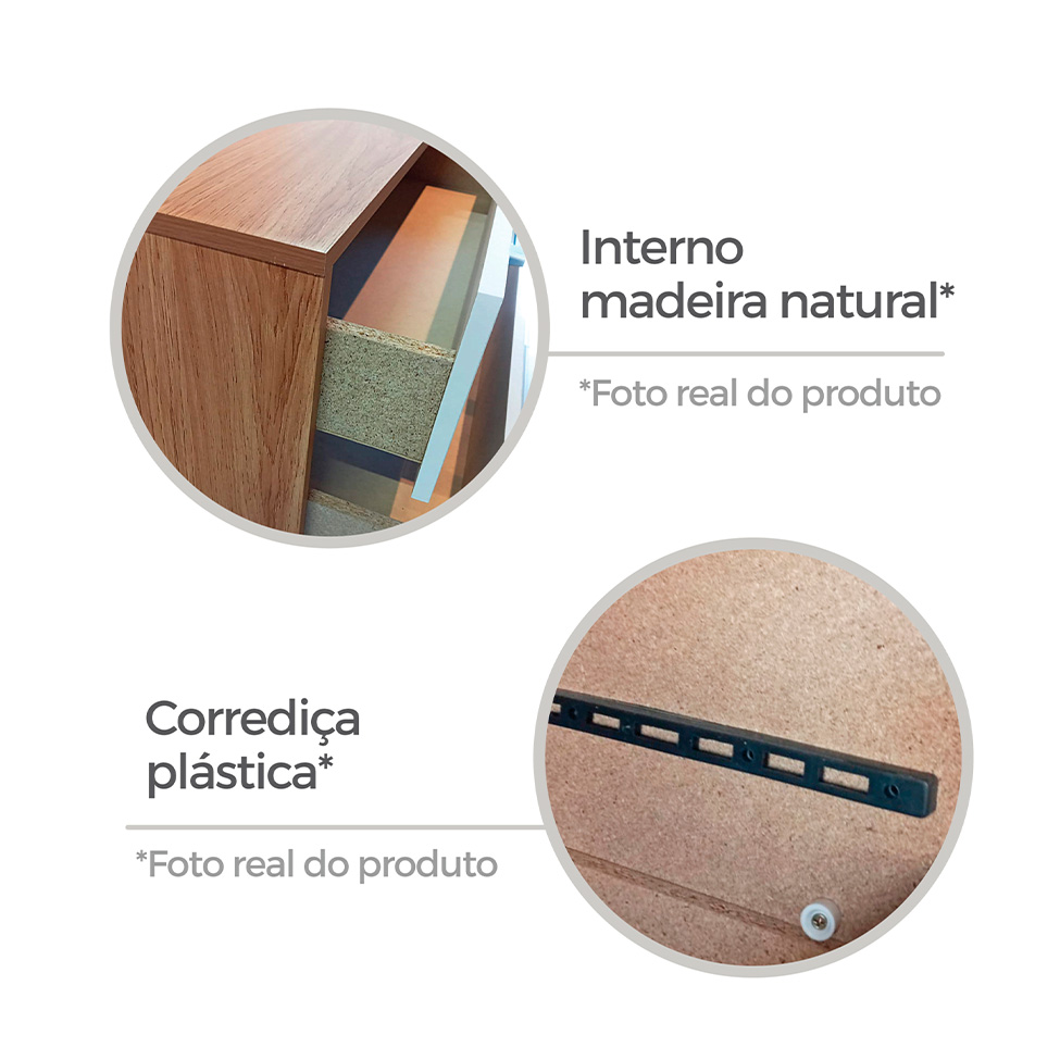 Guarda-Roupa Casal Jamaica 6 Portas 2 Gavetas Cinamomo e Off White