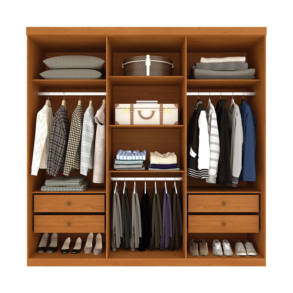 Guarda-Roupa Casal Joinville com Pés 6 Portas 4 Gavetas Cinamomo